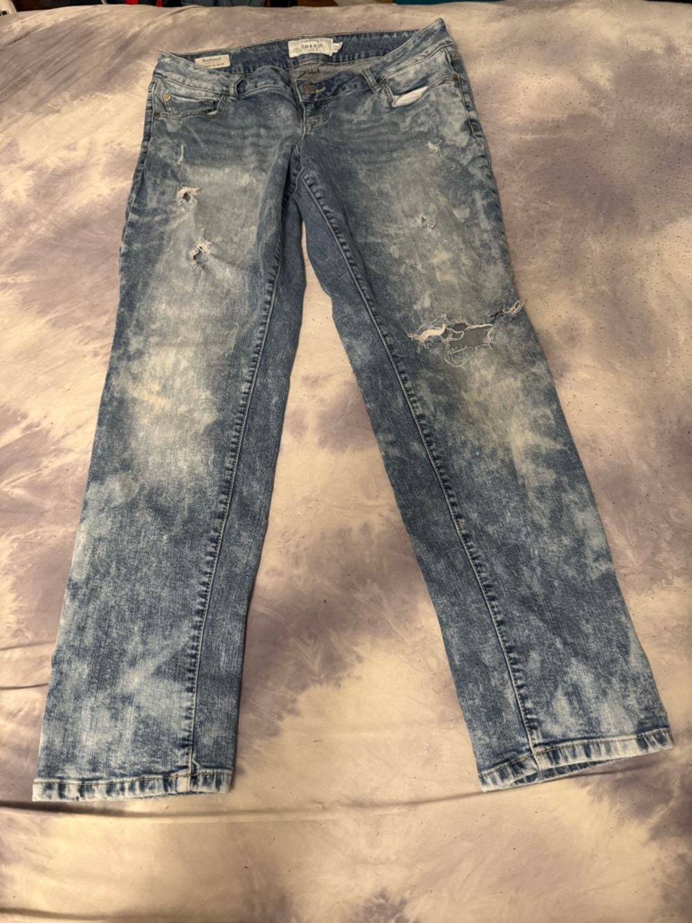 torrid Light Wash Distressed Slim Straight Jeans
